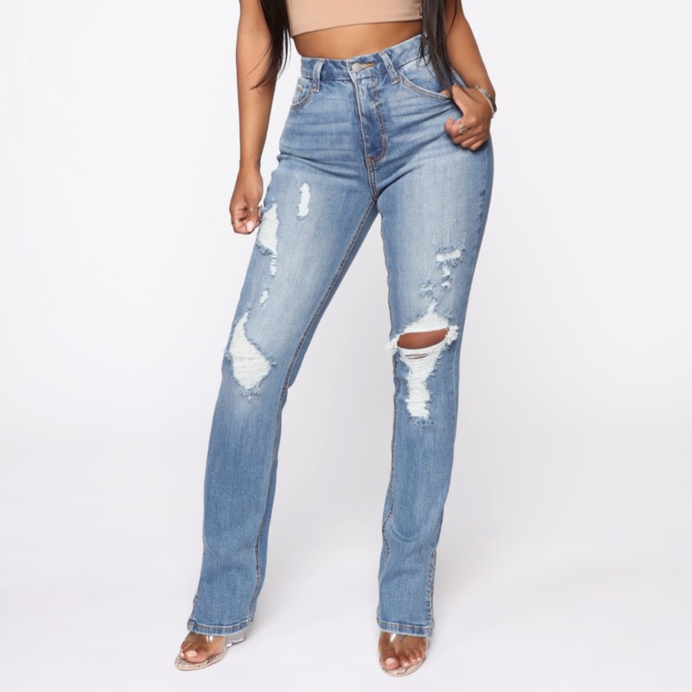 High Rise Jeans - Medium Blue Wash